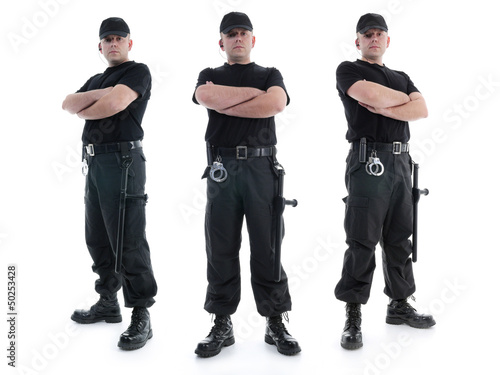 Photo: Three security guards Three security guards