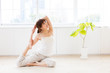 attractive asian woman exercising 