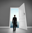 open door to city