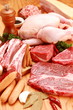 assorted raw meats 