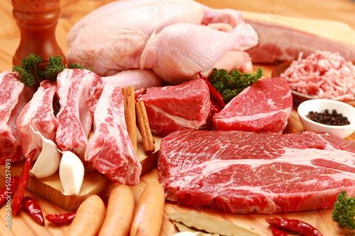 Photo: assorted raw meats assorted raw meats