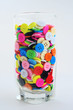 button in glass