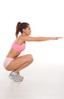 Woman working out doing aerobics