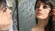 brunette girl making up her eyes