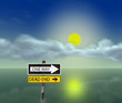 Illustration: Warning signs, floods due to climate change Warning signs, floods due to climate change