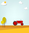tractor in a field