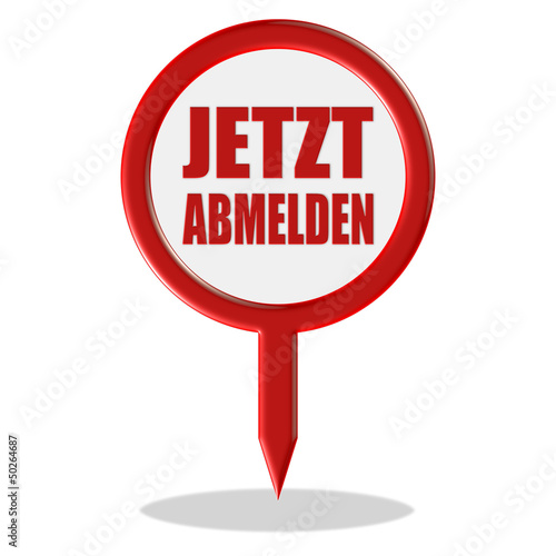 Illustration: Pointer rot JETZT ABMELDEN Pointer rot JETZT ABMELDEN