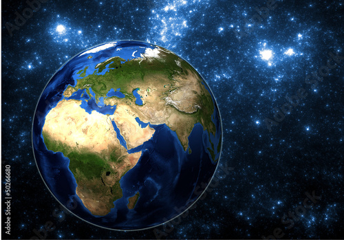 Earth in galaxy. elements of the imige furnished by NASA