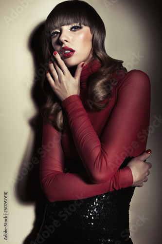 Photo: Sensual lady in the red colour Sensual lady in the red colour