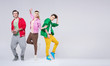Group of young friends in funny pose