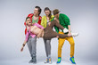 Hip-hop teenagers making funny poses