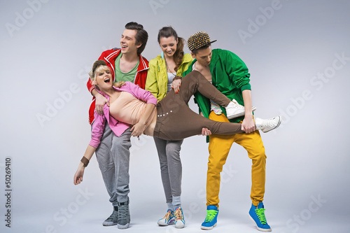 Photo: Hip-hop teenagers making funny poses Hip-hop teenagers making funny poses