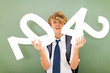 high school boy struggling with mathematics