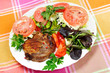 Photo: Grilled meat with salad Grilled meat with salad