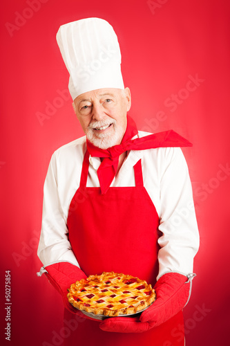 Photo: Baker Holding Cherry Pie Baker Holding Cherry Pie