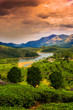 beautiful landscape the mountain and the river in India Kerala