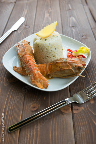 Photo: Rice with lobster Rice with lobster