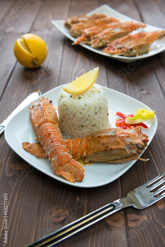Photo: Rice with lobster Rice with lobster