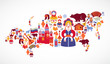 Russia map with vector icons