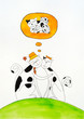 Dream of having baby, child's drawing, watercolor painting