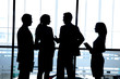 silhouettes of businesspeople