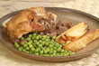 meat pie and vegetables