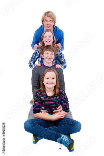 Photo: Teenager als Pyramide Teenager als Pyramide