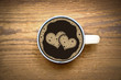 2 Herzen im Kaffee