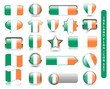 IRISH FLAG BUTTON SET (ireland rubgy soccer football icon stamp)