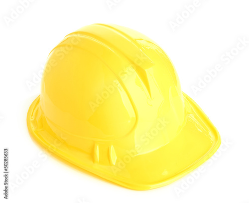 Photo: Isolated yellow helmet Isolated yellow helmet