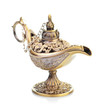 Aladdin magic lamp isolated on white