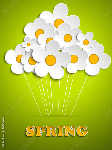 Vector: Beautiful Spring White Flowers Background Beautiful Spring White Flowers Background