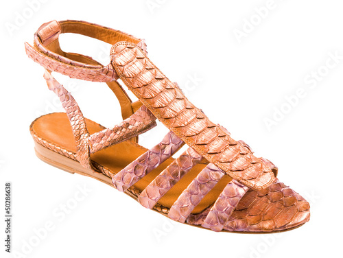 Photo: Python leather roman sandal Python leather roman sandal