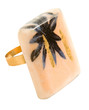 Abstract flower and gold ring