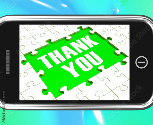 Illustration: Thank You On Smartphone Shows Gratitude Texts And Appreciation Thank You On Smartphone Shows Gratitude Texts And Appreciation