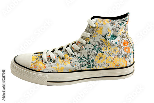 Photo: Flowers print sneaker bootie Flowers print sneaker bootie