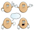 Collection of bored eggs with various gestures.