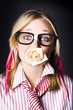 Romantic Nerd Flower Girl With Expression Of Love