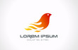 Logo Fire Flame Bird abstract icon. Phoenix concept.