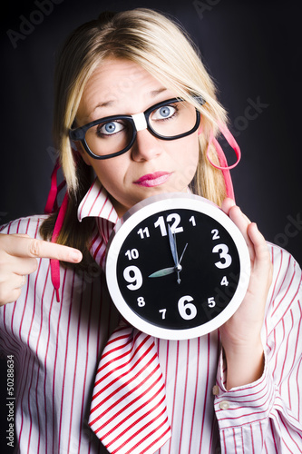 Photo: Punctual Woman Late For Time Schedule Deadline Punctual Woman Late For Time Schedule Deadline