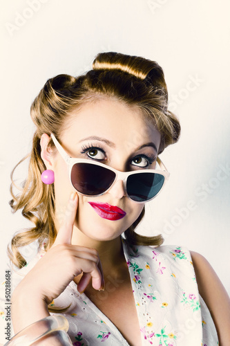 Photo: Fashion Girl In Beauty Makeup And Retro Hair Style Fashion Girl In Beauty Makeup And Retro Hair Style
