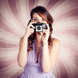 Pin-up Photographer Girl Taking Surprise Photo
