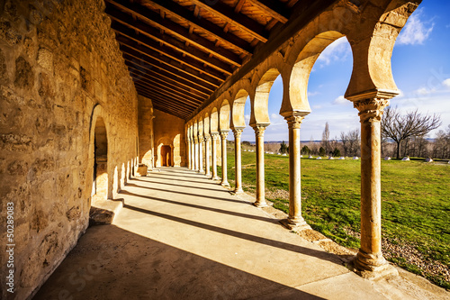 Photo: Mozarabic monastery of San Miguel de Escalada in Leon, Spain Mozarabic monastery of San Miguel de Escalada in Leon, Spain