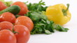 fresh vegetables close up on white background