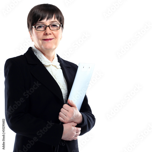 Photo: Mature adult businesswoman in a black suit Mature adult businesswoman in a black suit