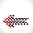 red and black fish make arrow shape