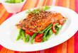 Salmon fillet with vegetables