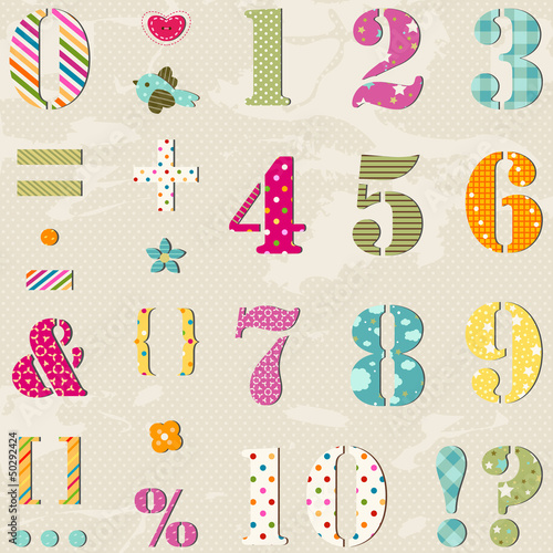 Vector: colorful numbers set colorful numbers set