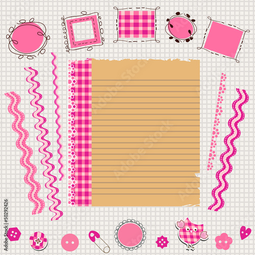 Vector: pink scrapbook kit pink scrapbook kit
