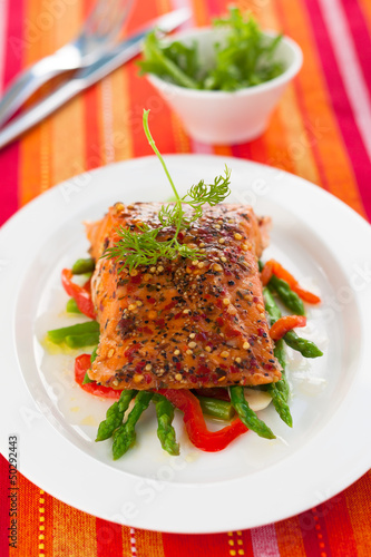 Photo: Salmon fillet with vegetables Salmon fillet with vegetables